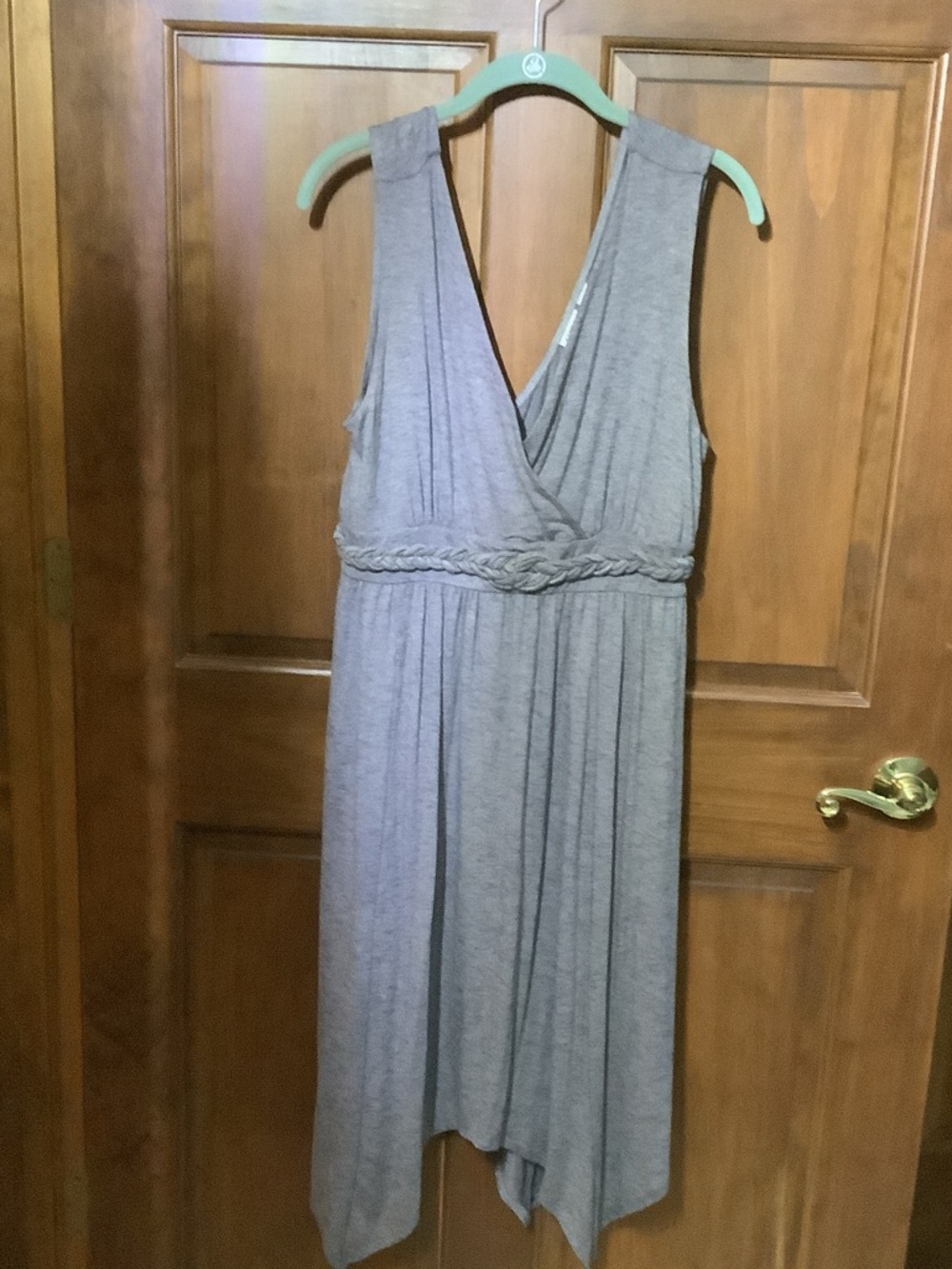 Cato One-Shoulder Gray Jersey Dress with Braided Waist